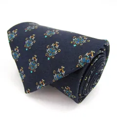 ピエールカルダン ブランド ネクタイ 小紋柄 幾何学模様 シルク PO メンズ ネイビー Pierre Cardin 【中古】