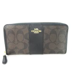 コーチ COACH 長財布 ロングウォレット 小銭入れあり ラウンドファスナー PVC 切替 レザー シグネチャー 茶 ブラウン F54630 /CK24 ■GY18