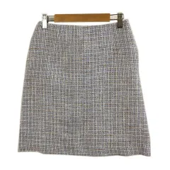 ロペピクニック ROPE Picnic スカート 台形 ミニ ツイード タック 36 水色 茶 ライトブルー ブラウン