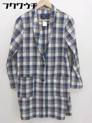 ◇ NICOLE ニコル チェック 長袖 ガウン サイズ38 ネイビー アイボリー レディース  【中古】 【1111150009733】