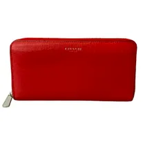 未使用級　コーチ　長財布　ラウンドファスナー　レザー　赤　レッド 美品】COACH コーチ 長財布 ラウンドファスナー レザー｜Yahoo