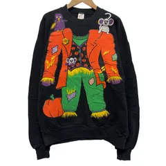 レア ビンテージ 80s ジャージーズ バイ ラッセルアスレチック スウェット Lサイズ JERZEES Russell Athletic スエット トレーナー 長袖 ブラック 黒 古着 X079