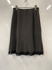 nb06⚫︎COMME CA ISM⚫︎コムサイズム⚫︎ドット⚫︎膝丈⚫︎スカート⚫︎sizeM⚫︎白×黒
