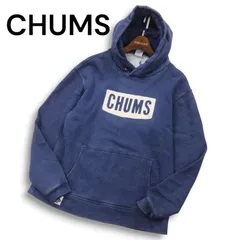 CHUMS チャムス 秋冬 裏起毛★ ロゴ インディゴ スウェット プルオーバー パーカー フーディー Sz.M メンズ