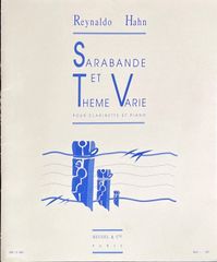 アーン サラバンドと変奏 (クラリネット+ピアノ)輸入楽譜 Hahn Sarabande et Theme Varie 洋書