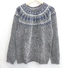 ◇ ⊇ URBAN RESEARCH ITEMS ノルディック柄 長袖 セーター サイズL ダークグレー メンズ E  【1502030036640】
