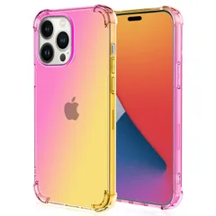 iPhone14 Pro ケース アイフォン14 プロ  グラデーション耐衝撃 ソフト ケース 【Color】 イエロー・ピンク