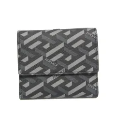 ヴェルサーチェ(Versace) ラ グレカ レディース,メンズ PVC,レザー 財布（三つ折り） ブラック,グレーのサムネイル