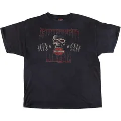 古着 ハーレーダビッドソン Harley-Davidson ピンナップガール ドクロ柄 スカル柄 モーターサイクル バイクTシャツ/eaa570440
