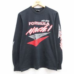 M/古着 フルーツオブザルーム 長袖 ビンテージ Tシャツ メンズ 90s Skidoo FORMULA コットン クルーネック 黒 ブラック 24may15 中古