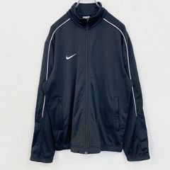 古着 used　NIKE　ナイキ　長袖ワンポイント刺繍ジャージ　フルジップトラックジャケット　ハイネック　黒　ブラック　Mサイズ