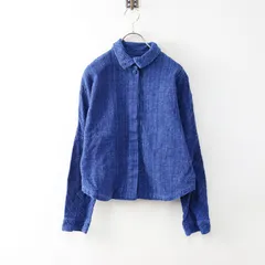 【未使用】うさとの服 usaato 藍染 絣 かすり 半袖 シャツ インディゴ 未使用】うさとの服 usaato 藍染 絣 かすり 半袖 シャツ