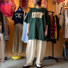"champion" カレッジロゴ　グリーン　ビッグ　Tシャツ　オーバーサイズ　ゆったり