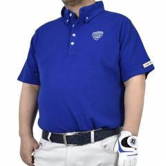 Free Shipping Outlet Sample Item Royal Blue/Size 3L [COMONGOLF] King Size Waffle Stretch Short-Sleeve Golf Polo Shirt (CGK-SP214) Men's Golf Wear Plus Size Tops Sweat-wicking Spring Summer Pasha Sale SS