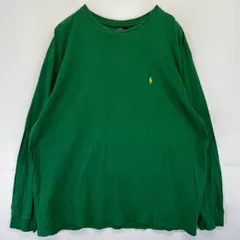 古着 ポロバイラルフローレン Polo by Ralph Lauren 長袖Tシャツ ワンポイントロゴ 大きいサイズ クルーネック XXL  グリーン メンズ