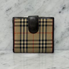 BURBERRY ノバチェック PVC レザー ゴールド金具 3つ折り財布 - メルカリ