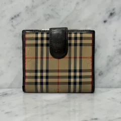 90s BURBERRY バーバリー 二つ折り財布 ノバチェック シャドーホース がま口財布