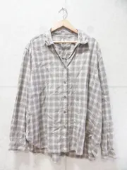UNIQLO ユニクロ ライトフランネルチェックシャツ ネルシャツ 長袖 グレー系 Lサイズ 231-441154