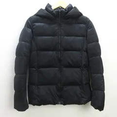 Q■ユニクロ/UNIQLO フーディーダウンジャケット■黒【レディースL】LADIES/46【中古】