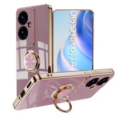 【人気商品】スタンド機能 人気 かわいい ケース ケース シンプル a リノ11 オッポ スマホケース おしゃれ パープル リング A Reno11 OPPO 【Yikasina】