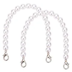 持ち手 ビーズ持ち手 2本 バッグ ビーズ付き持ち手 取っ手 ビーズストラップ 交換用バッグチェーン