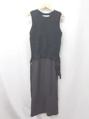 ◇ ⊇ ANT アント シンプル系 ノースリーブ ロング丈 ワンピース サイズF ブラック系 レディース E  【1507250013464】