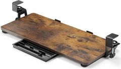 ETHU キーボードトレイ 引き出し 文具収納 後付け キーボードスライダー クランク式 ペンケース付き