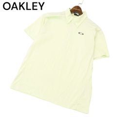 未使用級　オークリー　XL 半袖 ポロシャツ ボタンダウン　ストライプ　刺繍ロゴ OAKLEY オークリー 春夏 ロゴ刺繍☆ 半袖 ボタンダウン ポロシャツ Sz