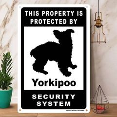 雑貨【Yorkipoo/ヨークプー】 Dog ドッグ 犬 メタルポスタ― Security セキュリティー 警告 ヤードサイン メタルプレート ブリキ看板 -216のサムネイル