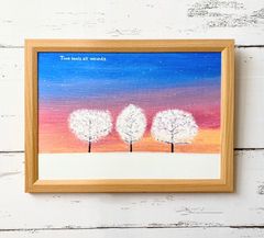 『時が解決してくれる』アート ポスター 冬 雪 名言 絵 絵画 イラスト アクリル画 風景画 インテリア 雑貨 A4