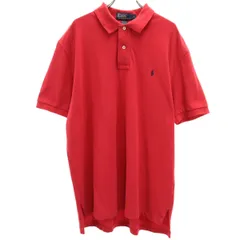 Polo by Ralph Lauren ポロバイラルフローレン 半袖 ポロシャツ L レッド 鹿の子 メンズ 古着