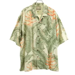 JAMAICA JAXX ジャマイカ ジャックス リーフ柄 半袖 開襟 アロハシャツ XL グリーン系 メンズ 古着