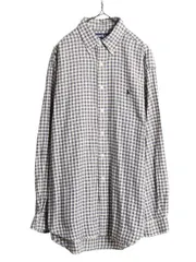 【お得なクーポン配布中!】 90s ポロ ラルフローレン チェック 長袖 ボタンダウン シャツ メンズ L 古着 90年代 オールド コットン ワンポイント 長袖シャツ ツートン