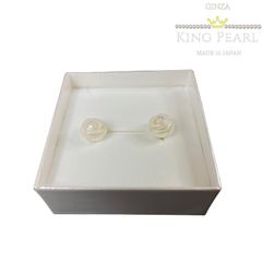 【希少！日本産】あこや真珠 ピアス ローズ