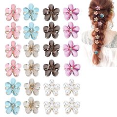【数量限定】DIFEIUKI ヘアクリップ 24個セット ミニ 花 バンスクリップ ヘアピン 可愛い お洒落 髪留め クリップ 子供 前髪クリップ 結婚式 パーティー 誕生日 プレゼット 女の子 大人 女性用 ヘアスタイリング用品 写真撮影小物