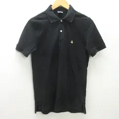 G■ブルックスブラザーズ/Brooks Brothers 半袖ポロシャツ/鹿の子地【S】黒/men's/41【中古】■