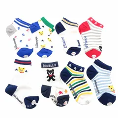 ミキハウス ダブルビー ダブルB MIKIHOUSE DOUBLE.B 靴下 8足まとめ クマ柄 ボーダー 総柄 11-17cm 男の子 青 赤 紺 マルチカラー /VU● 0128
