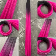 黒ローズピンク ポニーテールリング angie