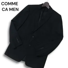 COMME CA MEN コムサ メン 通年 総裏★ ウール ストライプ テーラード ジャケット Sz.44 メンズ 黒