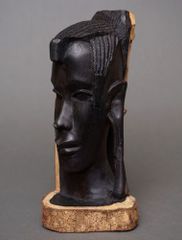 アフリカ　タンザニア　黒檀彫刻　頭像　#19　マコンデ　一刀彫　木彫り　アート
