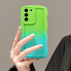 落下防止 耐衝撃ケース スマホケース 軽量 人気 女性 ワイヤレス充電対応 波型ケース ケース ケース 全面保護携カバーグリーンブルー ケース かわいい シリコンケース ソフト カラフルケース 多色 用の 5G FE S20 Galaxy Samsung