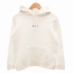 アニエスベーオム Agnes b. homme × アダム エ ロペ ADAM ET ROPE コラボ 別注 パーカー フーディー プルオーバー ロゴプリント ワンポイント S 白 ホワイト /GV