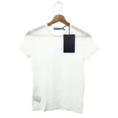 未使用 24SS PRADA プラダ クールネック 無地 半袖 Tシャツ 白 L PRADA (プラダ) 異素材ポケット クルーネック 半袖 Tシャツ