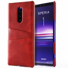 Xperia 1 ケース SO-03L SOV40 エクスペリア１  カード収納 レザー スマート ケース 【Color】 レッドのサムネイル