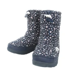 ザノースフェイス THE NORTH FACE ヌプシブーティー スノーブーツ ショートブーツ 中綿 防水 小花柄 ロゴ アウトドア 24cm 紺 ネイビー NFW51481 07-143 /MN9 ■GY18