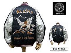 HOUSTON ヒューストン レーヨン スカジャン アラスカ柄 SOUVENIR JACKET ALASKA  NO.51216