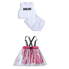 ☆ ピンク ☆ 110cm ☆ キッズダンス衣装 セットアップ ヒップホップ ダンス衣装 キッズ セットアップ キッズダンス衣装 ダンス 衣装 体操服 ダンスウェア 演出服 タンクトップ スカート 子供服 子ども服 こども服 チアガール 子供 子ども こども