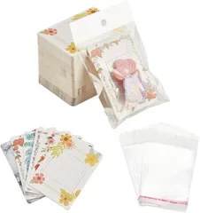 PH PandaHall 120枚 ヘアピン 台紙 6種 アクセサリー台紙 ヘアゴム収納 ヘアクリップ用 ディスプレイカード ヘアリボン台紙 ハンドメイド ジュエリー収納 包装資材(花柄)