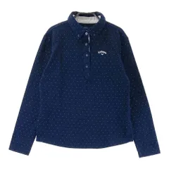 サイズ：L CALLAWAY キャロウェイ  長袖ポロシャツ ボタンダウン ロゴ×ドット柄 ネイビー系 [240101463304] ゴルフウェア レディース ストスト