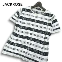 JACKROSE ジャックローズ 春夏 ネイティブ柄 ボーダー★ 半袖 Tシャツ サマーニット カットソー Sz.M メンズ 日本製のサムネイル